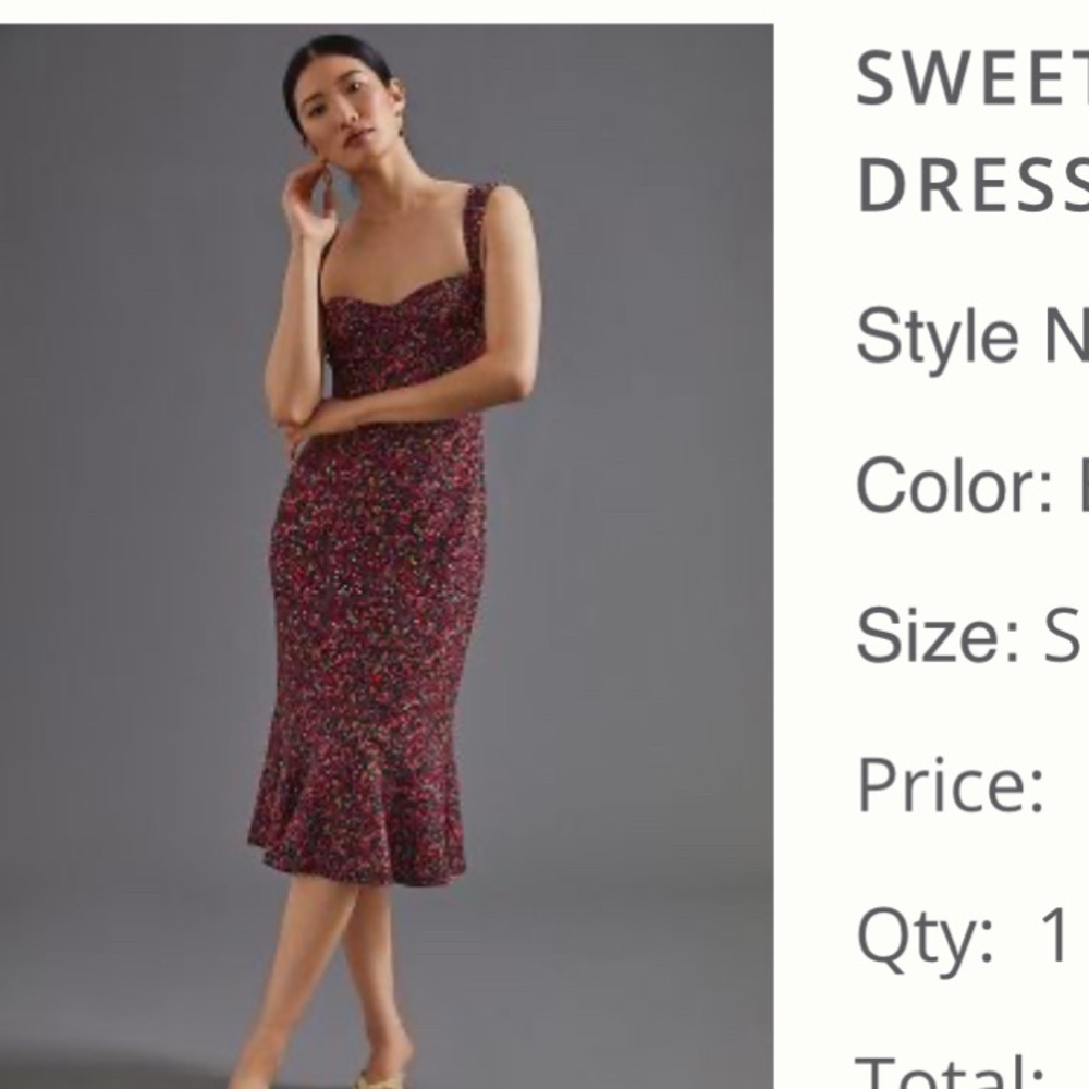 Anthropologie Sweetheart Midi Dress